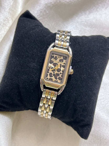 Dual Tone Animal Print Watch