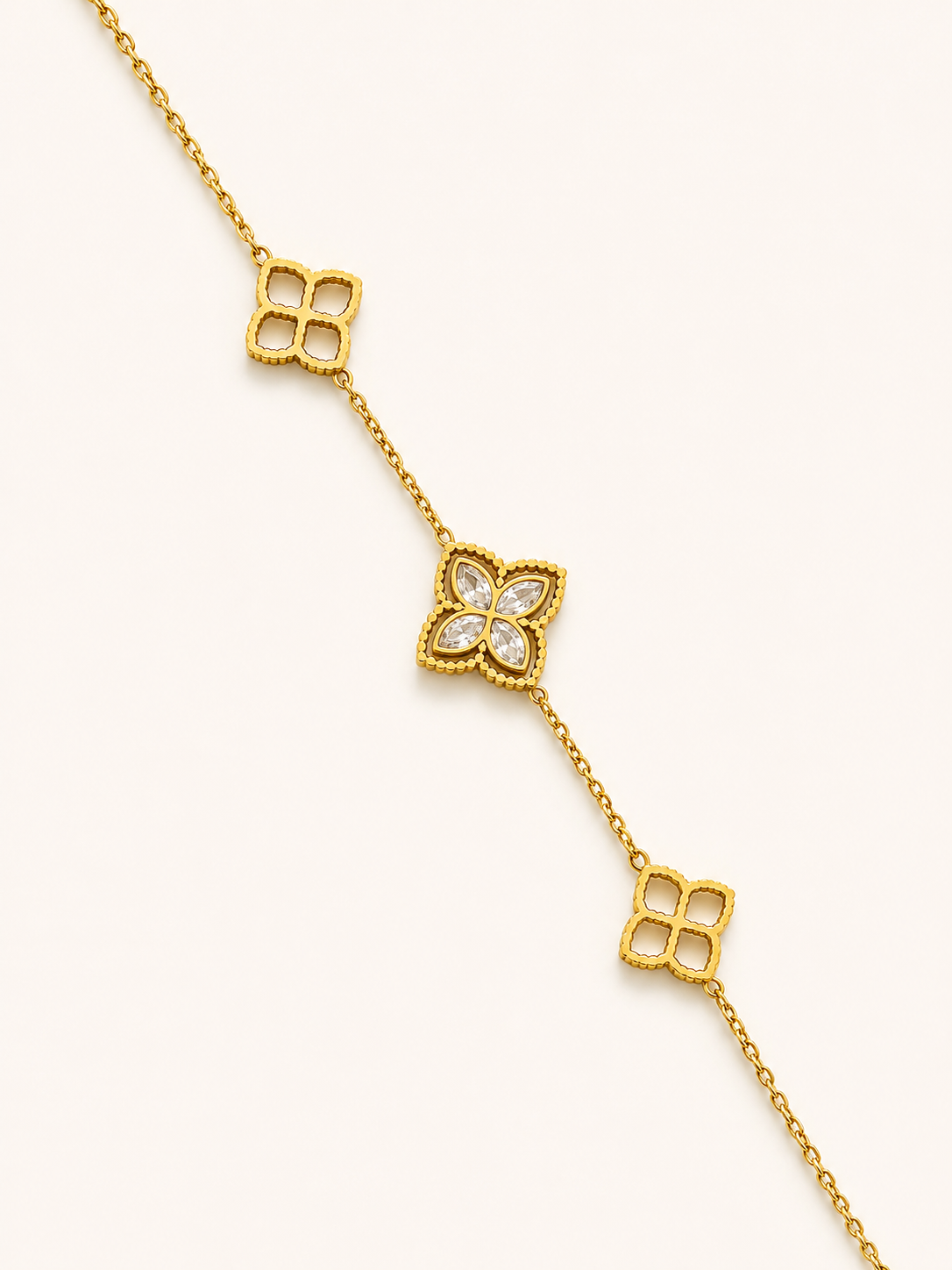 Golden Clover Diamond Bracelet