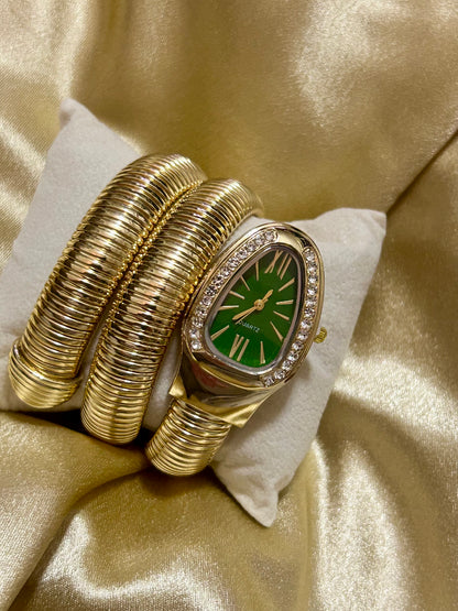 Diamond Snake Watch(Green Dial)