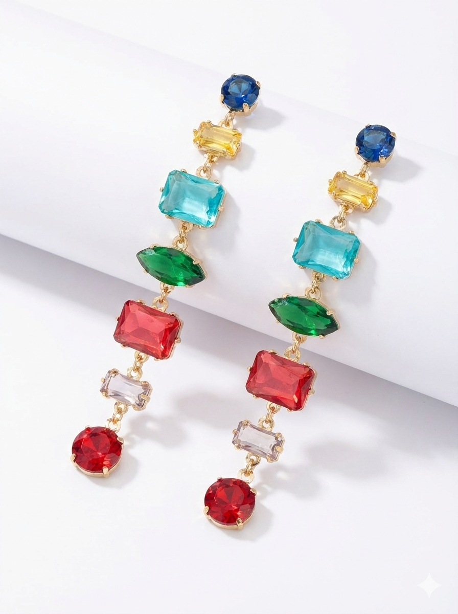 Multicolour Crystals Earrings