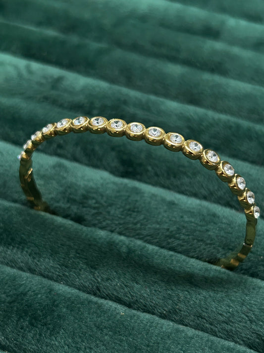 Gold Bezel CZ Tennis Bracelet