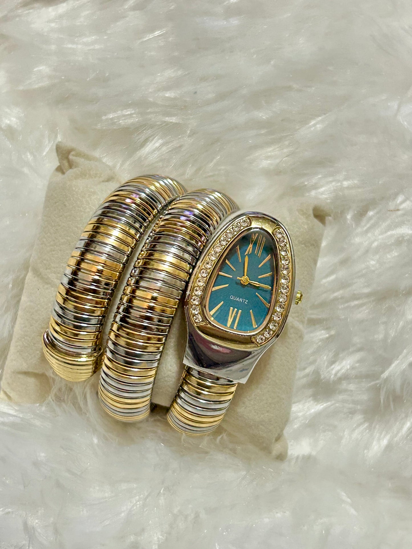 Dual Tone Snake Watch(Green Dial)