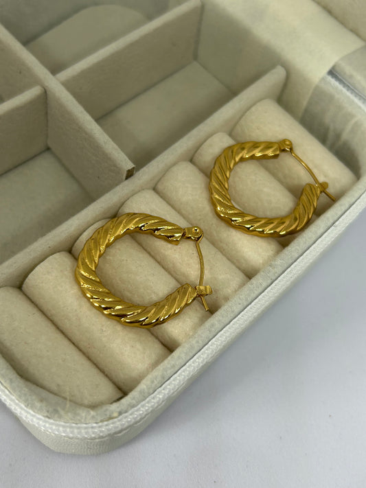 Twisted Golden Hoops
