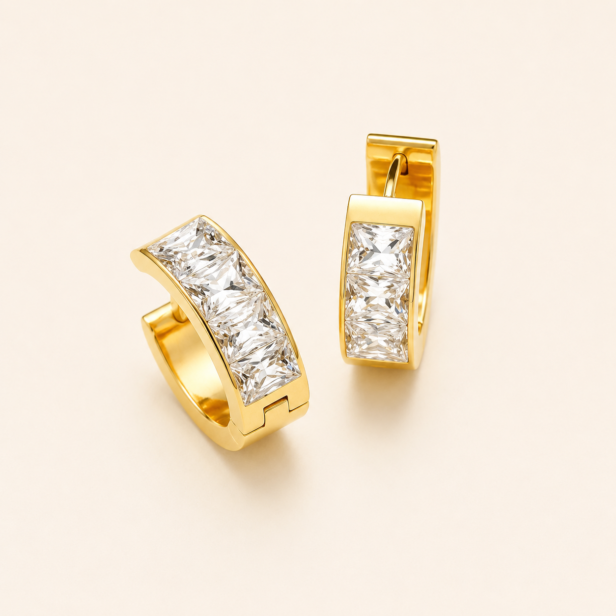 Chunky Diamond Hoops