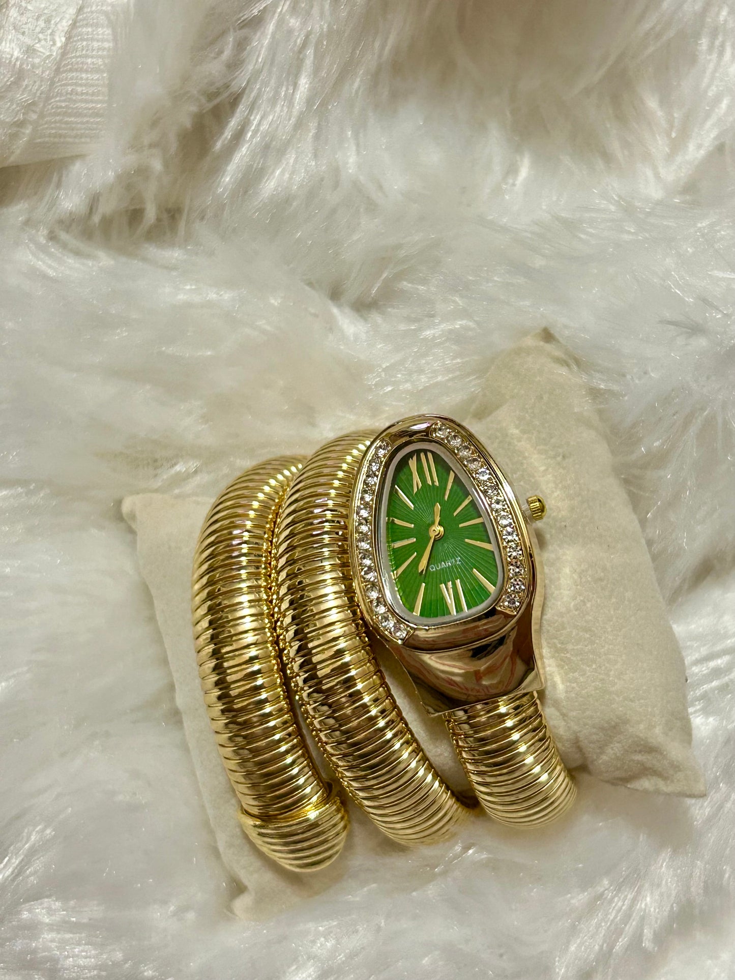 Diamond Snake Watch(Green Dial)