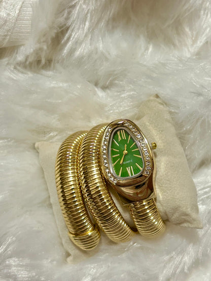 Diamond Snake Watch(Green Dial)