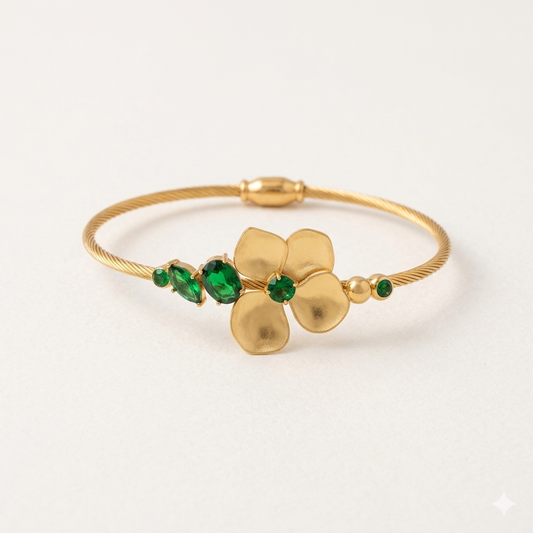 Emerald Flower Bracelet