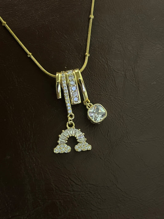 Golden Sparkle Charm Necklace