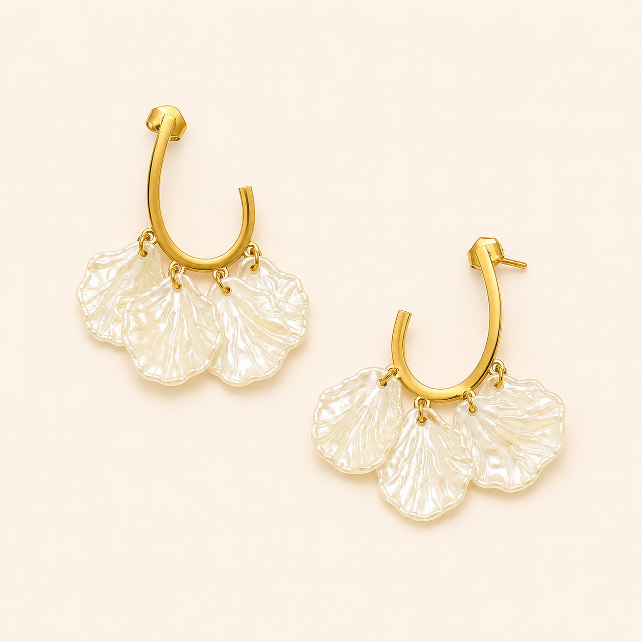 White Feather Earrings