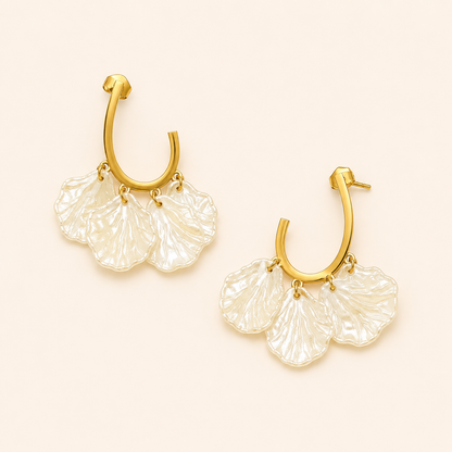 White Feather Earrings