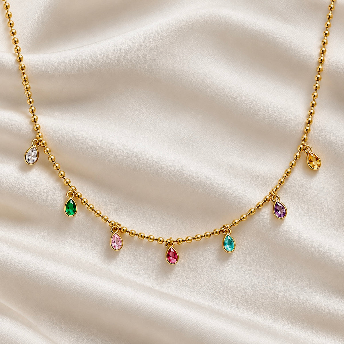 Rainbow Drop Necklace