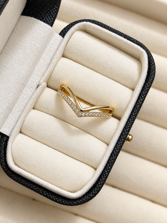 Curved V Shape Ring