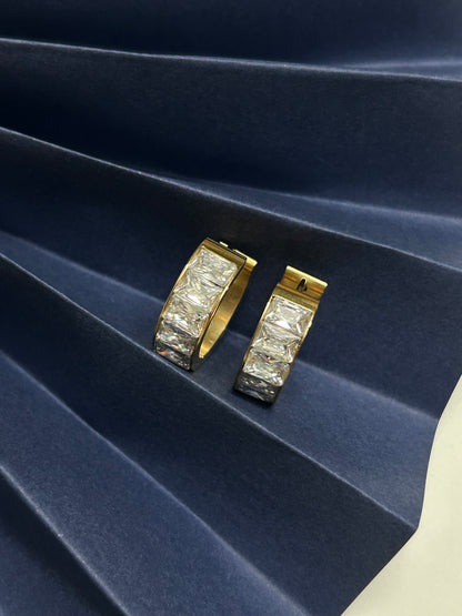 Chunky Diamond Hoops