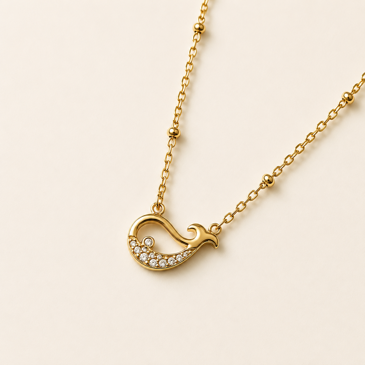 Diamond Whale Necklace