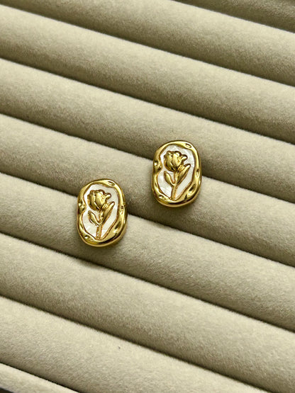White Rose Studs