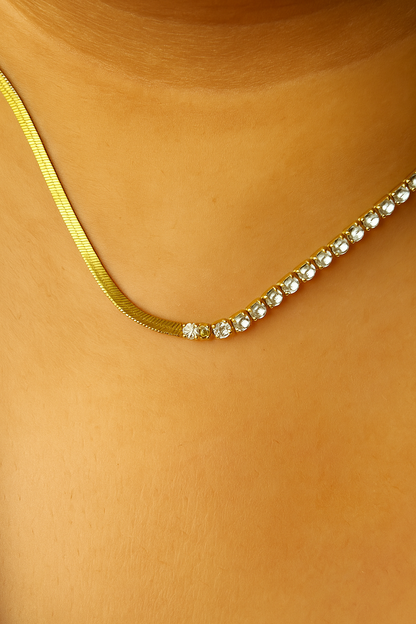 Tennis & Snake Chain Necklace