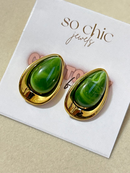 Green Chunky Earrings
