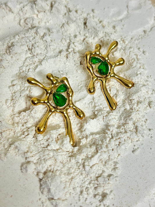 Emerald Splash Earrings