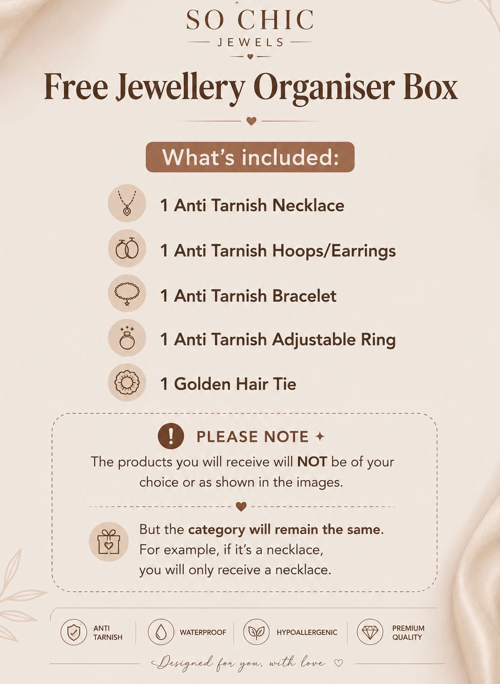 Anti-tarnish Jewelry Gift Box - Free Organiser (5 items)