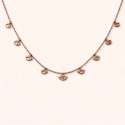 Rose Aura Evil Eye Anti Tarnish Necklace