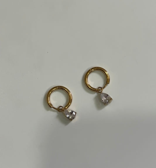 Pearl Diamond Huggies