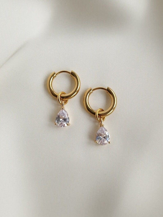 Pearl Diamond Huggies