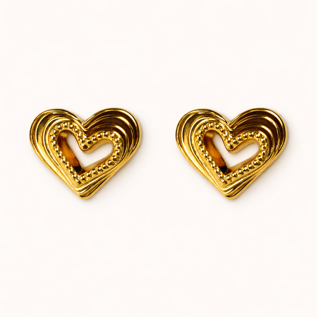 Golden Love Layers Studs