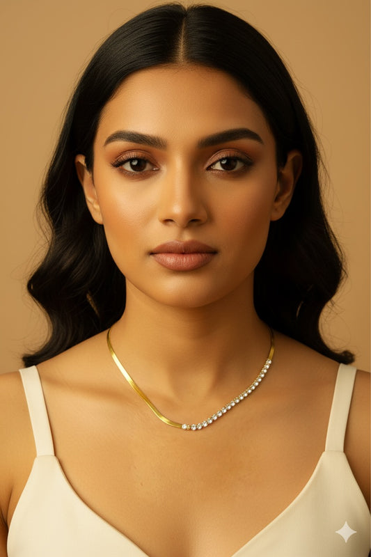Tennis & Snake Chain Necklace