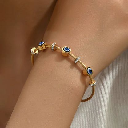 Gold Plated Evil Eye Anti-Tarnish Bracelet For Women