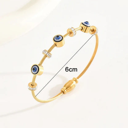 Gold Plated Evil Eye Anti-Tarnish Bracelet For Women