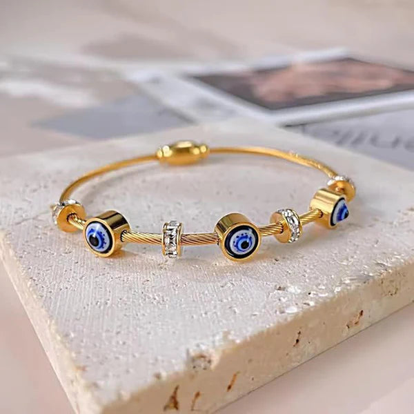 Gold Plated Evil Eye Anti-Tarnish Bracelet For Women