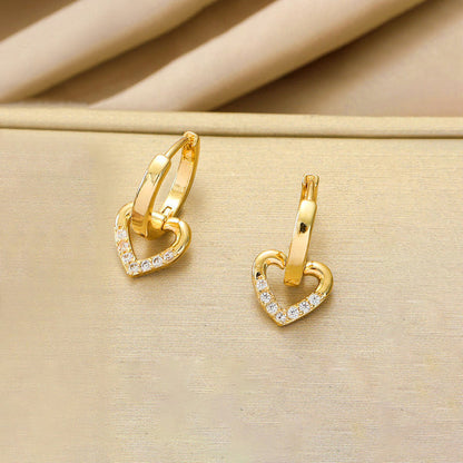Diamond Heart Hoops