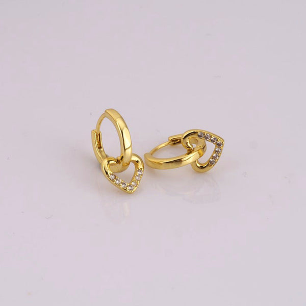 Diamond Heart Hoops