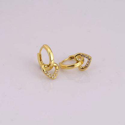 Diamond Heart Hoops